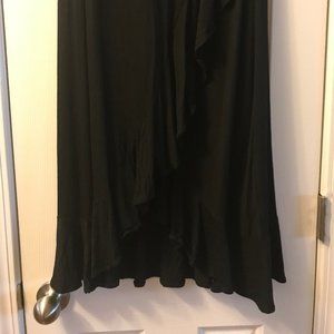 CYNTHIA ROWLEY Ruffled front black skirt
